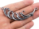 Tibetan Antique Silver Feather Charm Pendant