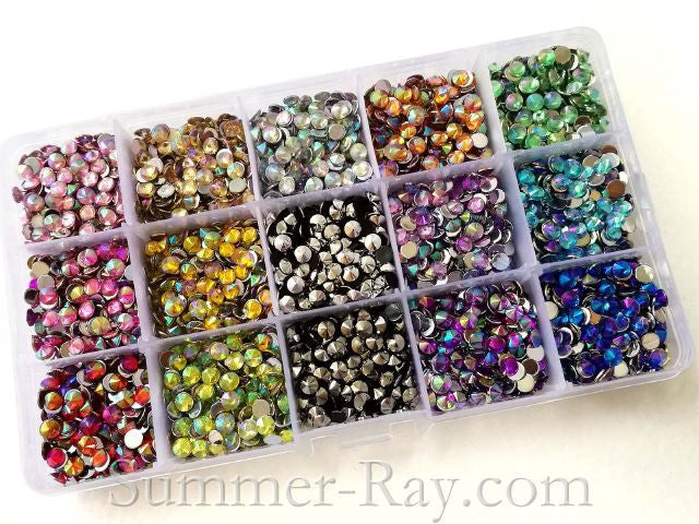 Rainbow Plastic Rhinestone and Cabochon Variety Pack