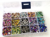 Rhinestones 5mm AB Pointed End Mixed Color in Storage Box - 4500 pieces