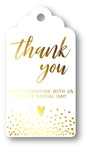 Gold Foil Hot Stamping Royale Thank You For Celebrating With Us Favor Gift Tags