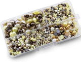 Flat Back Pearls Brown Series in Storage Box - 2000 pieces