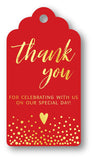 Gold Foil Hot Stamping Royale Thank You For Celebrating With Us Favor Gift Tags