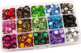 Rhinestones 10mm Mixed Color in Storage Box - 300 or 600 pieces
