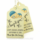 Cream Linen Baby in Blue