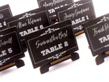 Personalized White Ink Printing Chalkboard Wedding Place Cards with Easels
