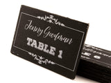 Personalized White Ink Printing Chalkboard Wedding Place Cards with Easels