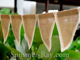 Hessian Burlap Bunting with Crochet Lace