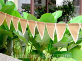 Hessian Burlap Bunting with Crochet Lace