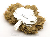 Personalized Burlap Maple Leaf Place Cards