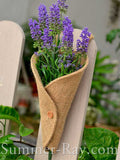 12 Handmade Hessian Burlap Pew Cone for Rustic Wedding Aisle Decorations
