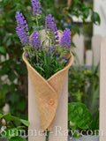 12 Handmade Hessian Burlap Pew Cone for Rustic Wedding Aisle Decorations