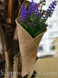 12 Handmade Hessian Burlap Pew Cone for Rustic Wedding Aisle Decorations