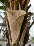 12 Handmade Hessian Burlap Pew Cone for Rustic Wedding Aisle Decorations