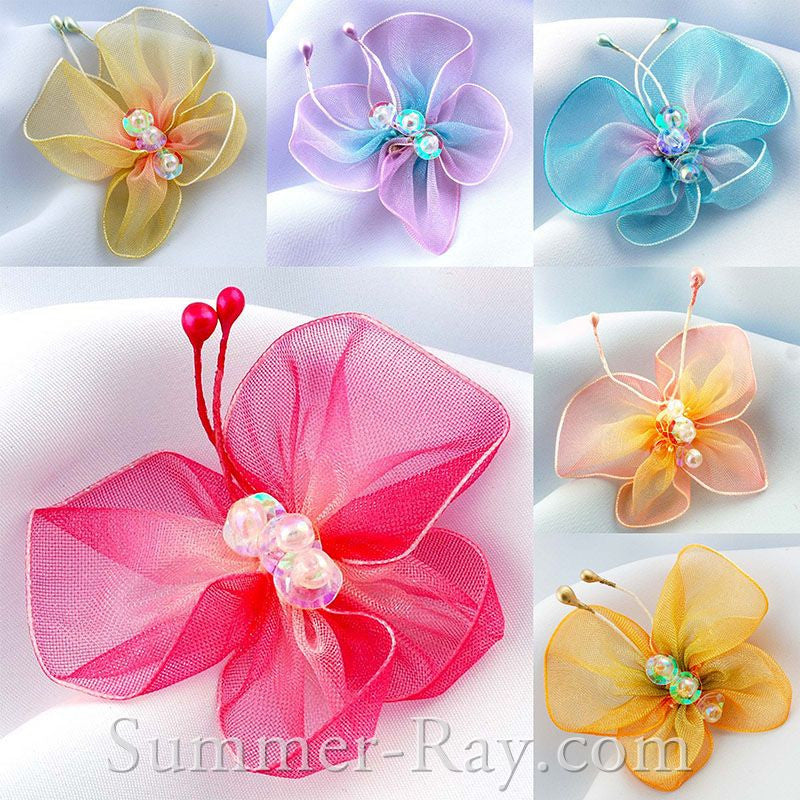 50 Pieces Organza Butterfly Bow Butterflies for Crafts Butterfly  Decorations