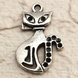 Tibetan Silver Cat Charm Pendant