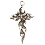 Tibetan Silver Fire Cross Charm Pendant