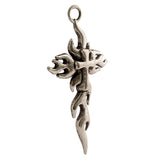 Tibetan Silver Fire Cross Charm Pendant