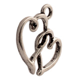 Tibetan Silver Double Heart Charm Pendant