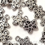 Tibetan Antique Silver Flower Charm Pendant
