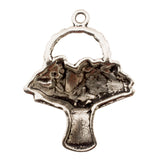Tibetan Silver Flower Basket Charm Pendant