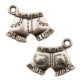 Tibetan Silver Jeans Denim Shorts Charm Pendant