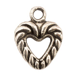 Tibetan Silver Spiral Heart Charm Pendant