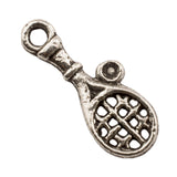 Tibetan Silver Tennis Racket and Ball Charm Pendant