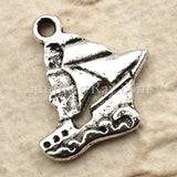 Tibetan Silver Yacht Sailboat Charm Pendant