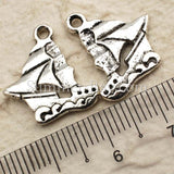Tibetan Silver Yacht Sailboat Charm Pendant
