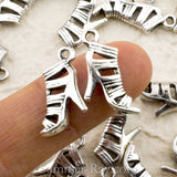 Tibetan Silver Strappy High Heel Charm Pendant