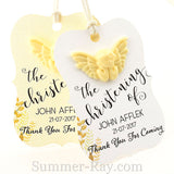 Personalized Angel Little Violin Christening Gift Tag