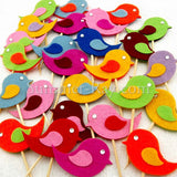 Felt Cut Out - Bird Topper 10 pieces
