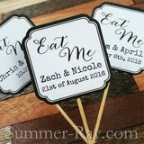 DIY Personalized Double Sided Wedding Cupcake Toppers "Eat Me"