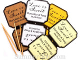 DIY Personalized Double Sided Wedding Cupcake Toppers "Love is Sweet"