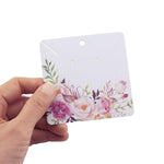 50 Floral Theme Earring Cards / Earring Tags Necklace Display Cards Party Favors Birthday Wedding Bridal Shower (3" x 3")