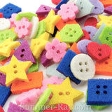 Felt Buttons Multi Color and Design - 200 pieces