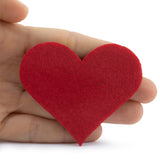 100pcs Red Felt Heart - 2mm thick - Laser Cutout Scrapbooking Embellishment