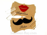 Personalized Felt Mustache and Lips Place Card - 20 to 140 pieces