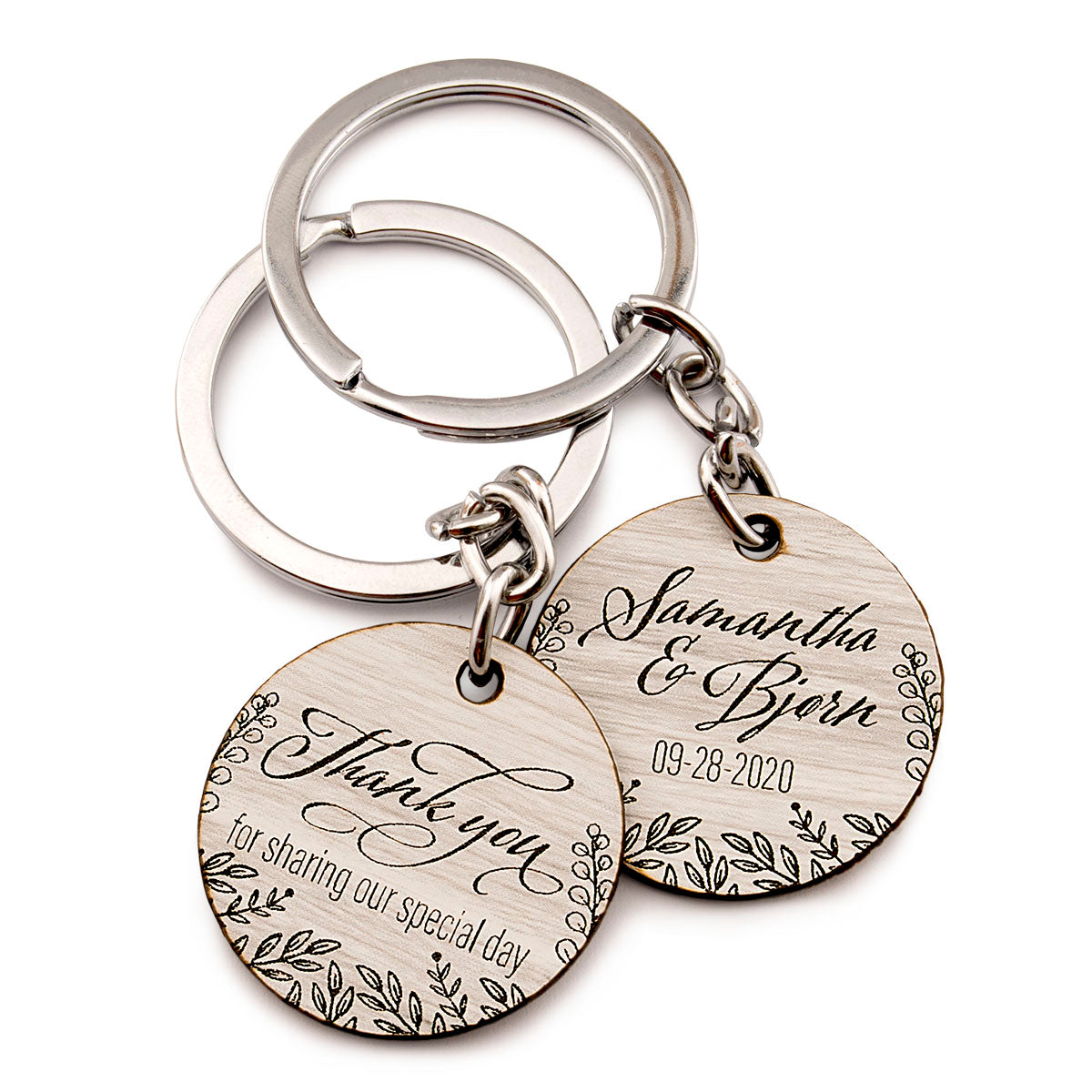 PG Custom Initial with Decorative Dots Engraved Keychain One Sided / Round
