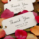 Personalized White Vintage Lace Wedding Favor Tags/ Thank You Tags/ Gift Tags with Thread