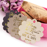 Gold Foil Hot Stamping Scallop Hugs & Kisses from The New Mr & Mrs Wedding Favor Gift