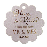 Gold Foil Hot Stamping Scallop Hugs & Kisses from The New Mr & Mrs Wedding Favor Gift