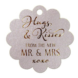 Gold Foil Hot Stamping Scallop Hugs & Kisses from The New Mr & Mrs Wedding Favor Gift