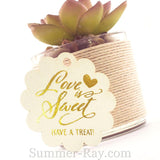 Gold Foil Hot Stamping Love is Sweet Scallop Favor Tags