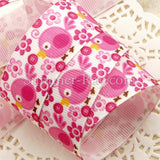 Summer Time Chirping Bird Printed Grosgrain Ribbon 22 mm - 5 or 10 yards