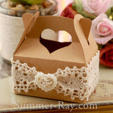 DIY Heart Handle Bomboniere Favor Box with Lace