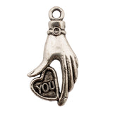 Tibetan Silver Heart in Hand Charm Pendant