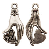 Tibetan Silver Heart in Hand Charm Pendant