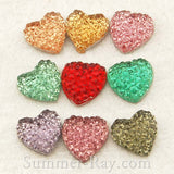 Rhinestones 10mm Icy Heart - 100 or 500 pieces