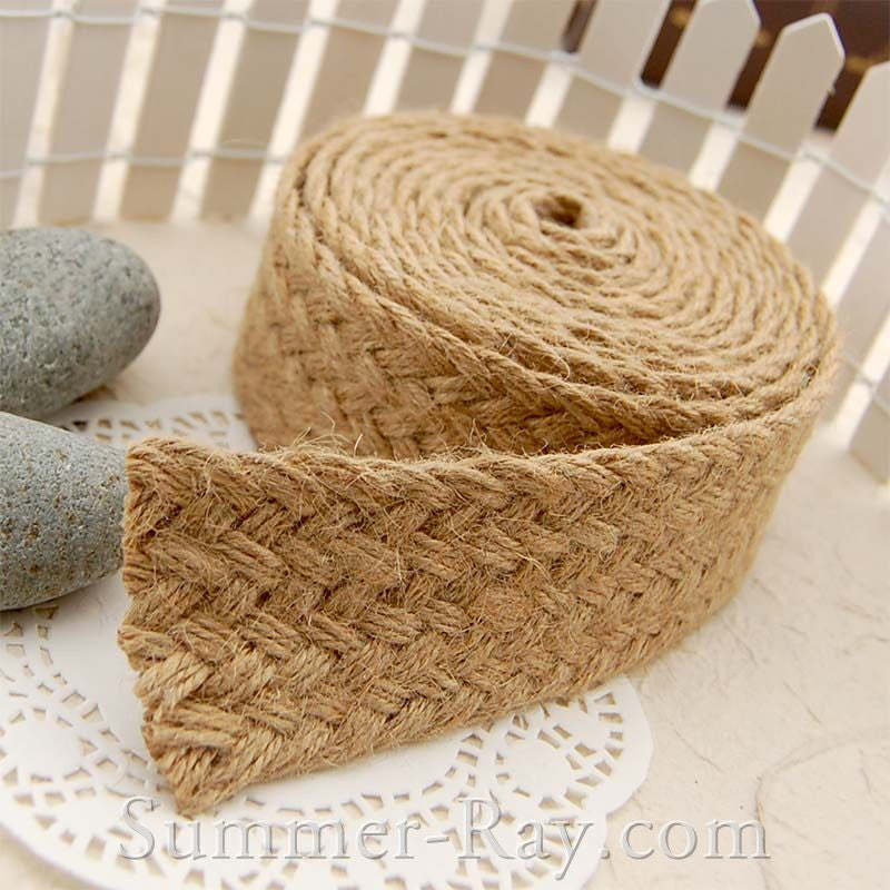 38 mm, 45 mm and 48 mm Natural Jute Burlap Woven Rope